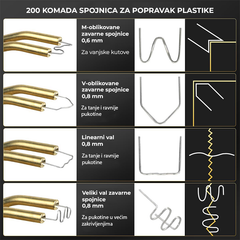 Aku pištolj za varenje plastike + 200 spajalica